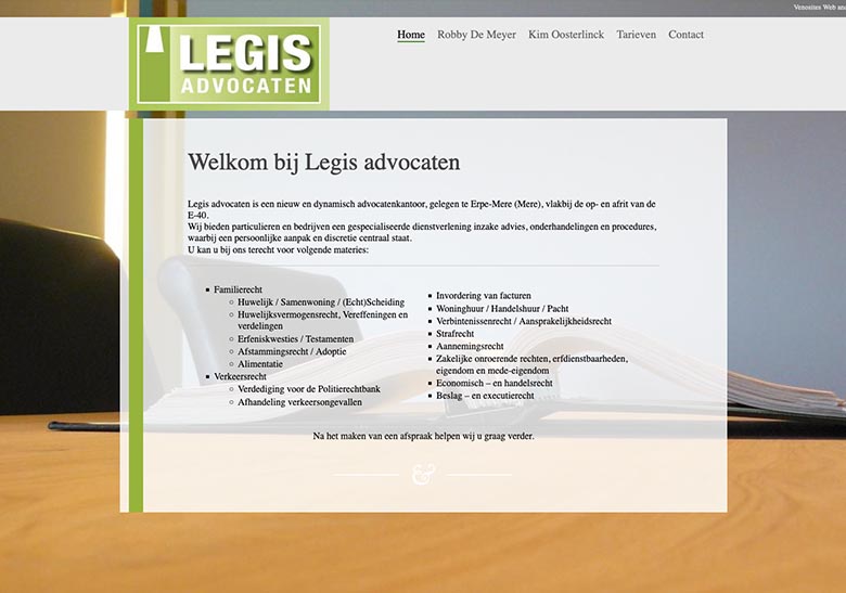 Venosites Webdesign Affligem Legis Advocaten